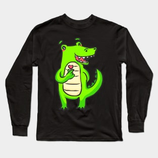 Crocodile animal motif alligator animal welfare for children Long Sleeve T-Shirt